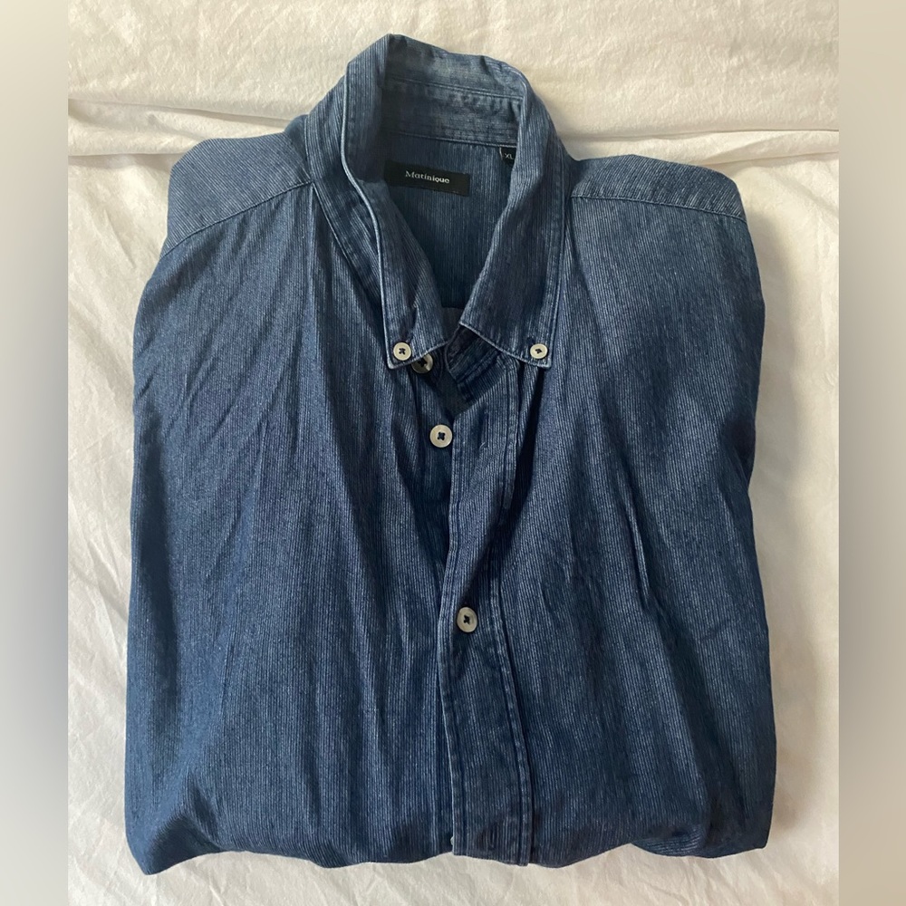 💥 (10 for $10) Blue Men's Matinique Long Sleeve Shirt